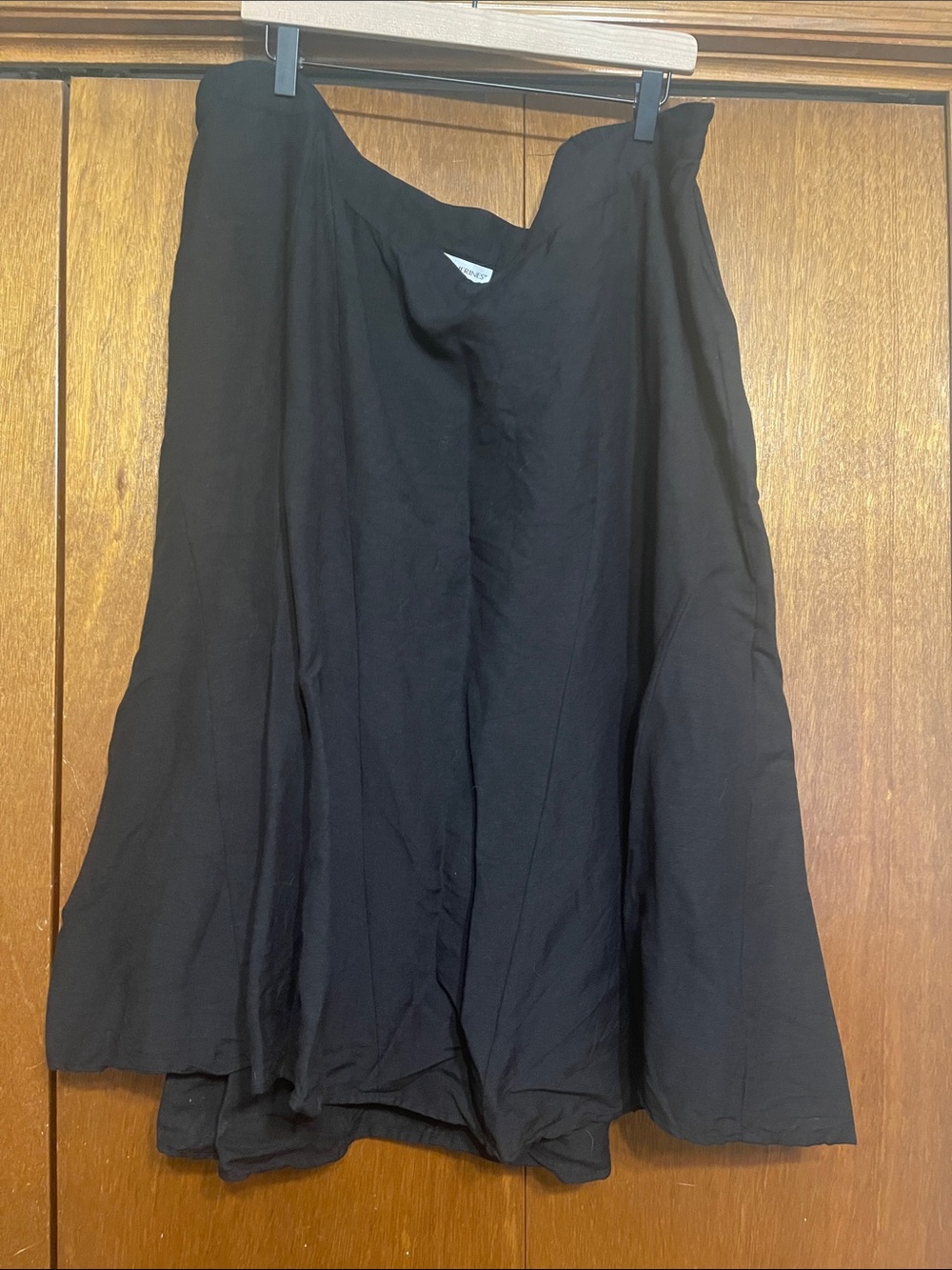 Catherine’s 3x 26/28 Black Flare A-Line Midi Skirt Linen & Rayon 🖤